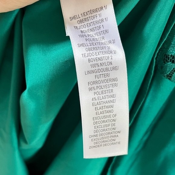 Adriana Papell Lace Sequin and Beaded  Kelly Green Maxi Dress 14P - Picture 10 of 14